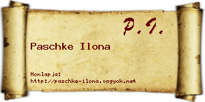 Paschke Ilona névjegykártya